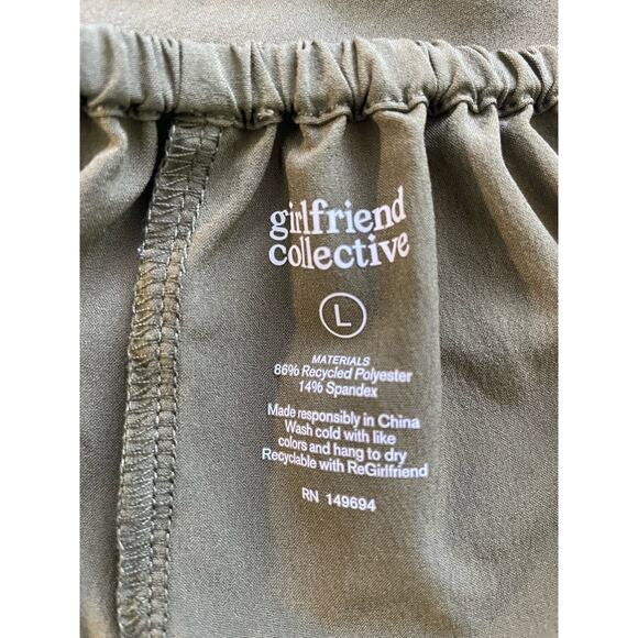 Girlfriend Collective Women's Stretch Woven Wrap Skort Dark Olive Size Large - Picture 6 of 6